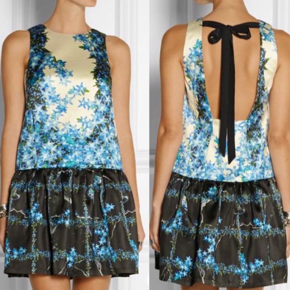 TIBI “Sidewalk flowers” hazar silk minidress